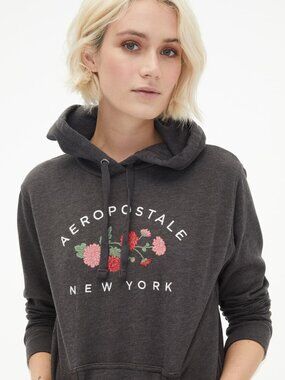 Aeropostale New York Flowers Pullover Hoodie